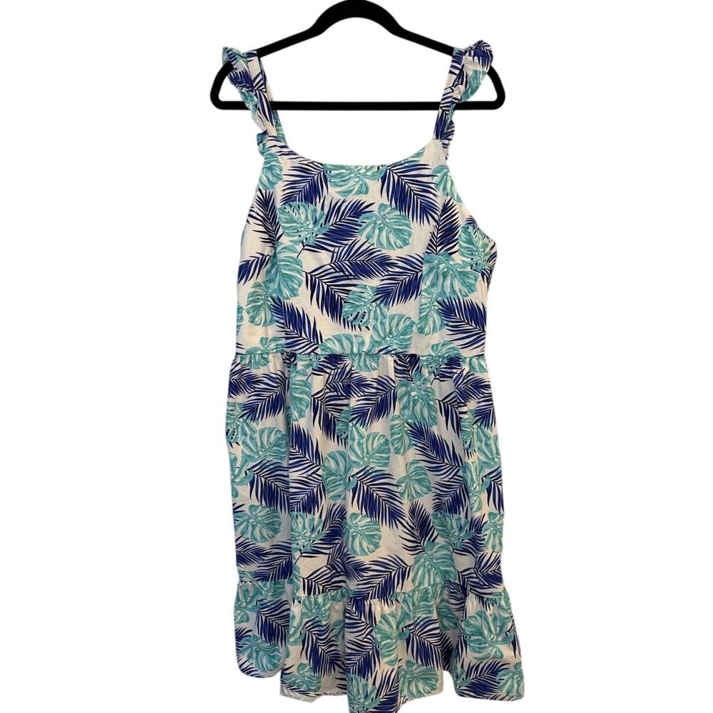 Gymboree Women's Matching Family Tropical Leaf Ruffle Sundress Size Adult XL